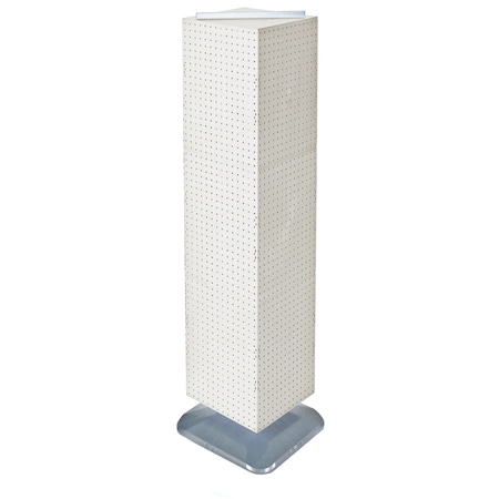 Azar Displays 4-Sided Pegboard Floor Spinner Rack White Panel Size: 14"W x 60"H 701464-WHT